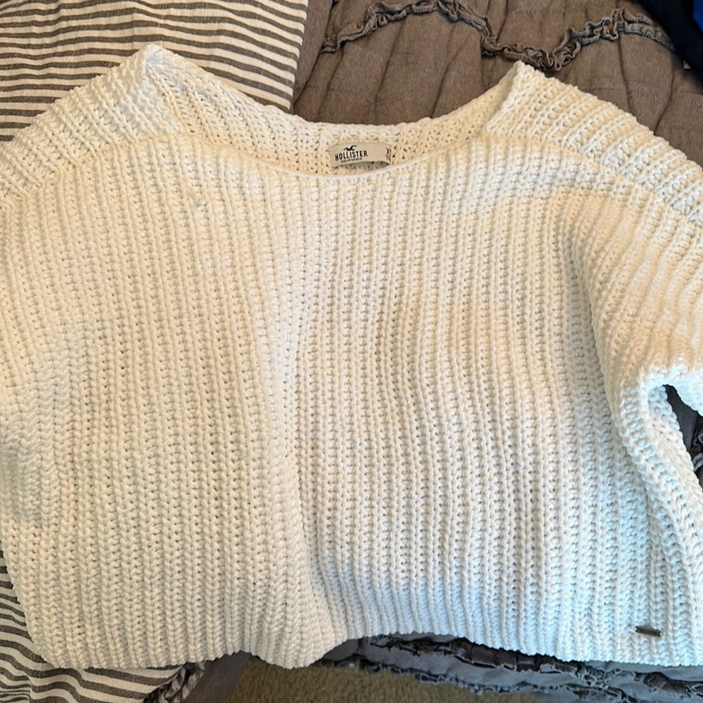 Hollister white sweater